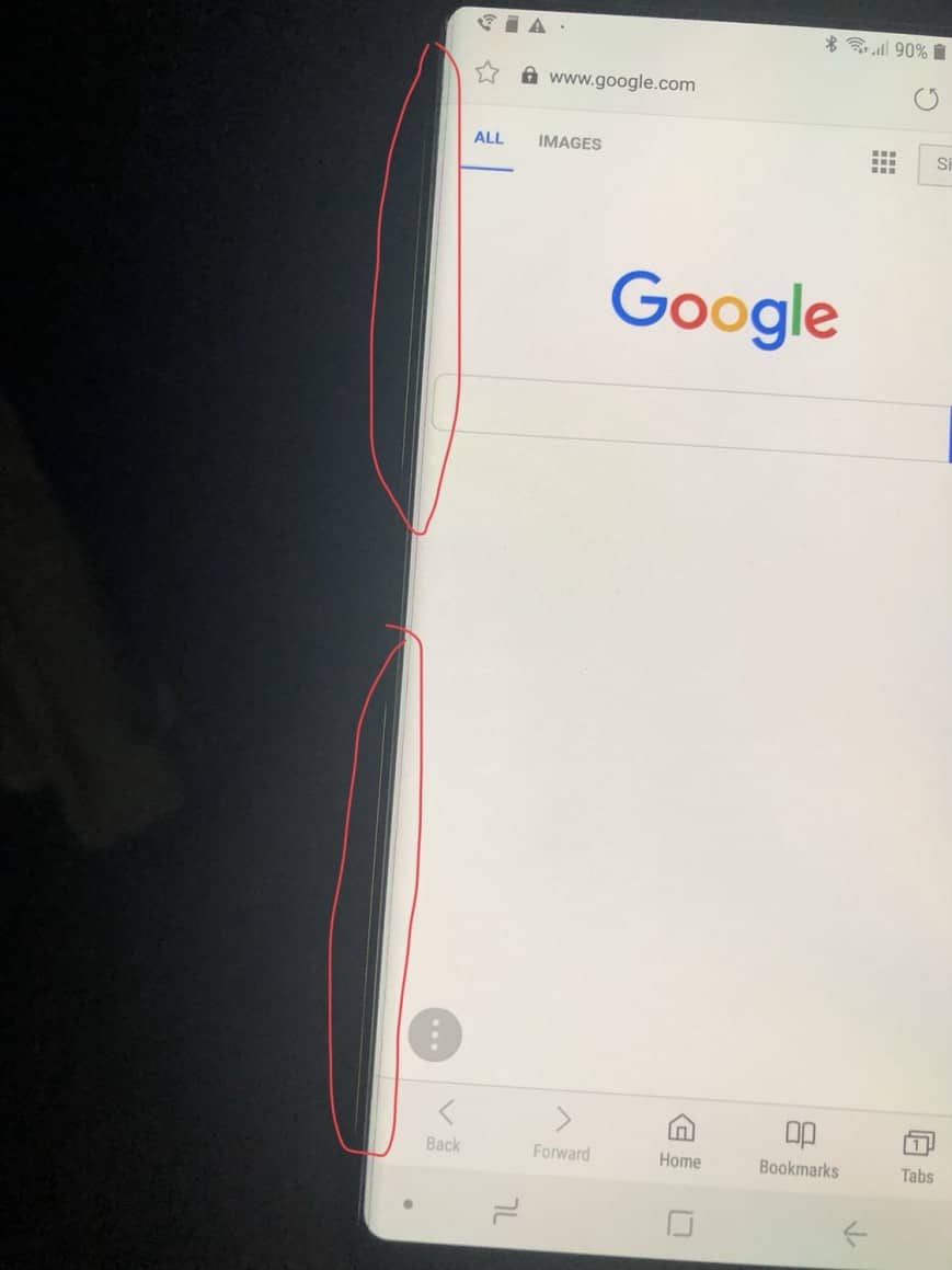 Samsung объяснил причину появления светящихся полосок на экране Galaxy Note 9